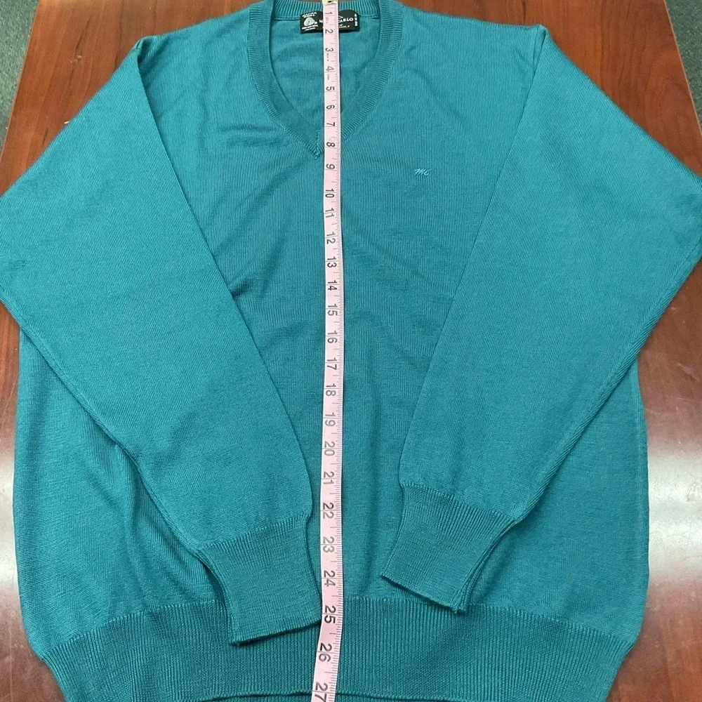 Vintage Monte Carlo Sweater 100% Magna Wool Dark Teal Lightweight Men’s Size 40